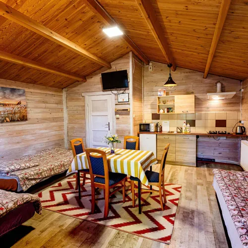 Interior of a wooden cottage